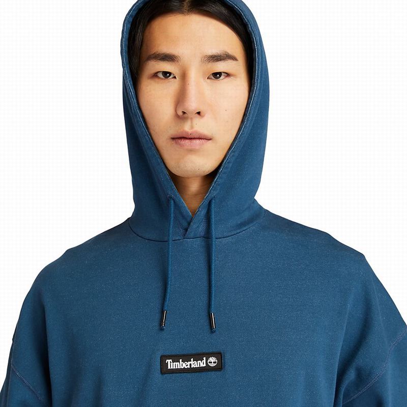 Timberland Garment-Dyed Logo Majica S Kapuljačom Plave | 72979653