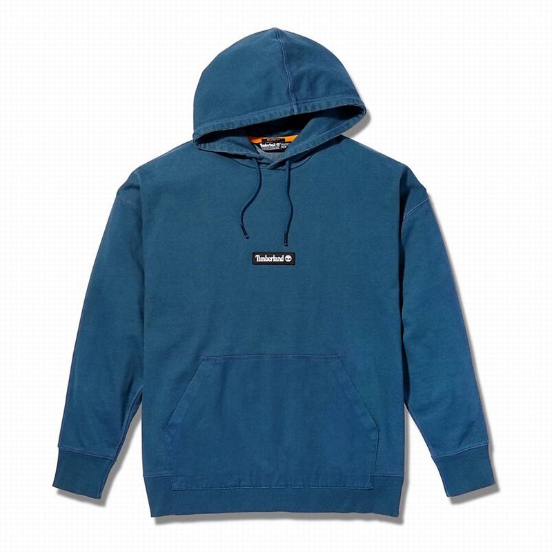 Timberland Garment-Dyed Logo Majica S Kapuljačom Plave | 72979653