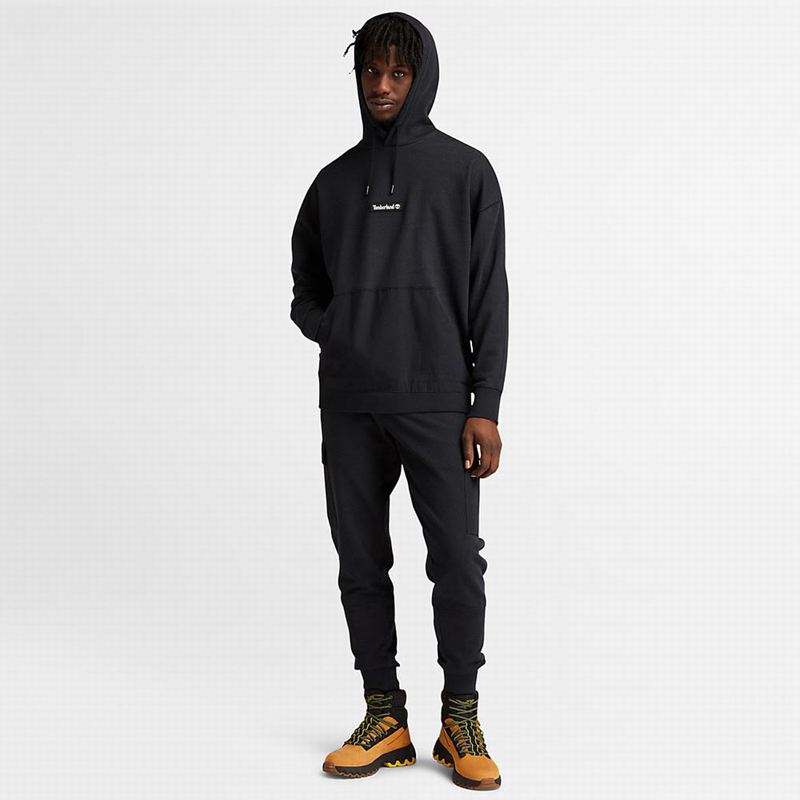 Timberland Garment-Dyed Logo Majica S Kapuljačom Crne | 81717243