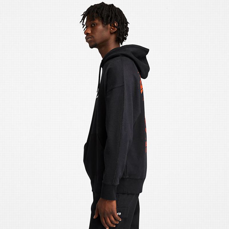 Timberland Garment-Dyed Logo Majica S Kapuljačom Crne | 81717243