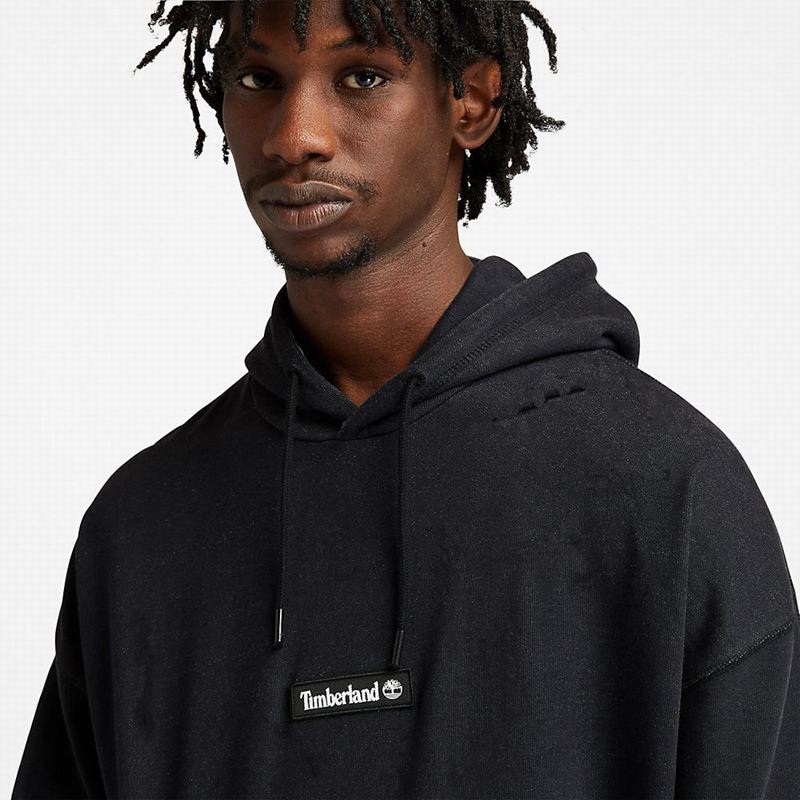 Timberland Garment-Dyed Logo Majica S Kapuljačom Crne | 81717243