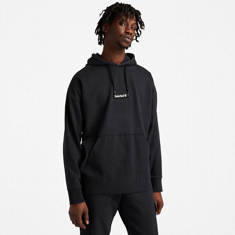 Timberland Garment-Dyed Logo Majica S Kapuljačom Crne | 81717243