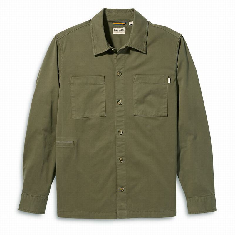 Timberland Garment-Dyed Twill Košulje Maslinasto Zelene | 25619514