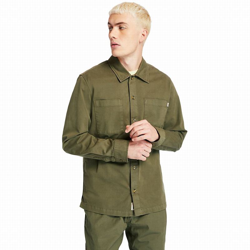 Timberland Garment-Dyed Twill Košulje Maslinasto Zelene | 25619514