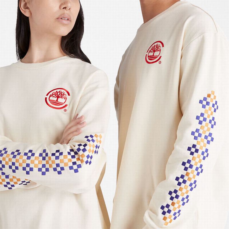 Timberland Heavyweight Back-Graficke Dugi Rukav Bež | 8040191
