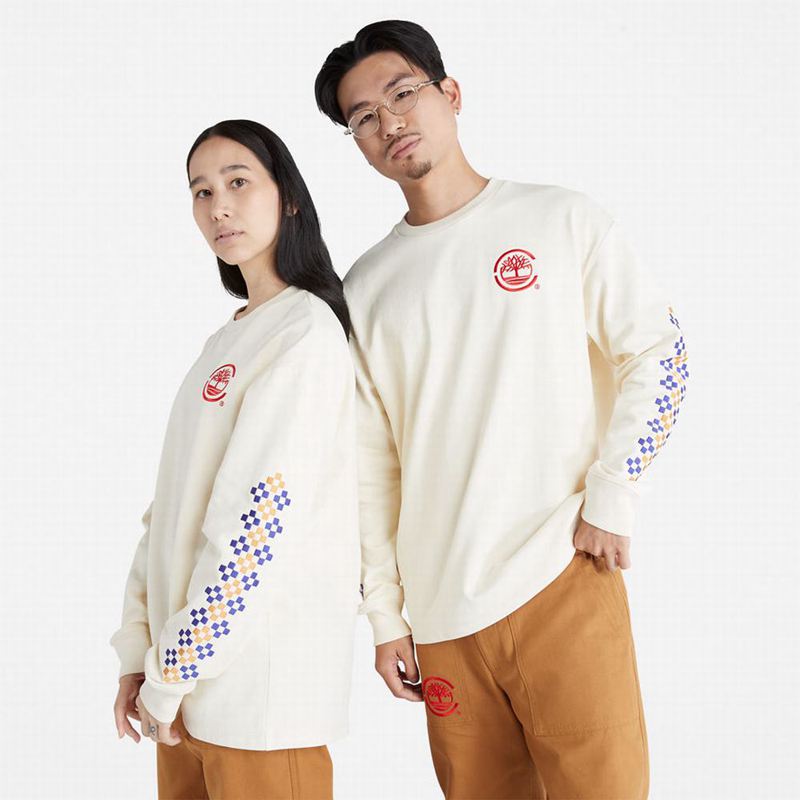 Timberland Heavyweight Back-Graficke Dugi Rukav Bež | 8040191