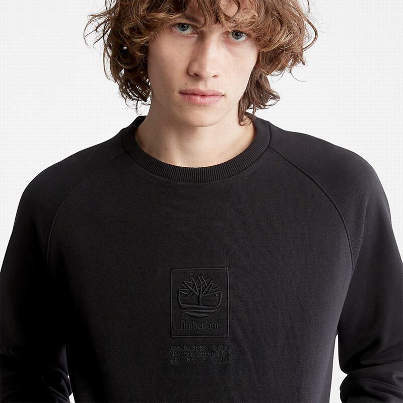 Timberland Heavyweight Crewneck Logo Dukserice Crne | 45779477