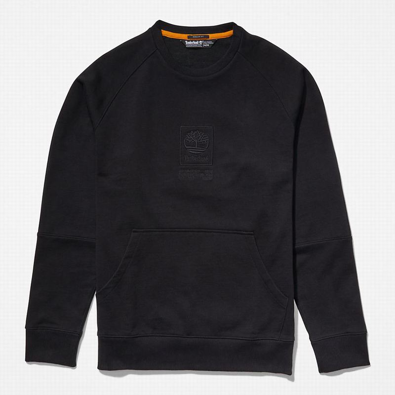 Timberland Heavyweight Crewneck Logo Dukserice Crne | 45779477
