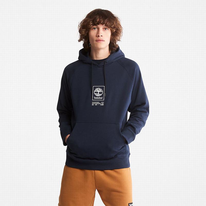 Timberland Heavyweight Logo Majica S Kapuljačom Tamnoplave | 72051415