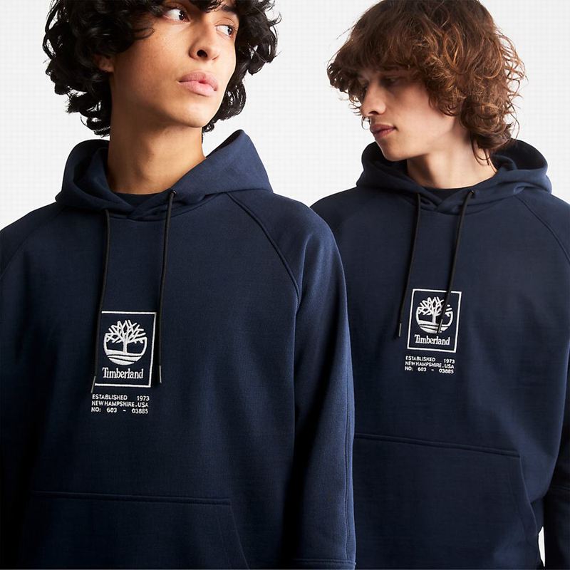 Timberland Heavyweight Logo Majica S Kapuljačom Tamnoplave | 72051415