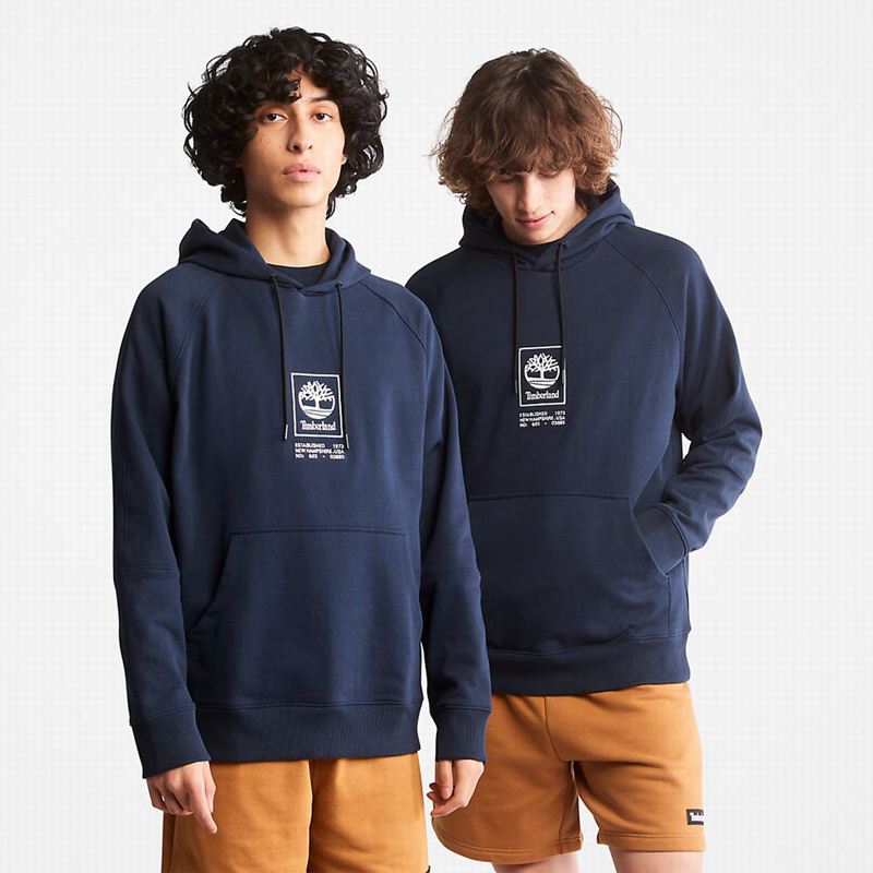 Timberland Heavyweight Logo Majica S Kapuljačom Tamnoplave | 72051415
