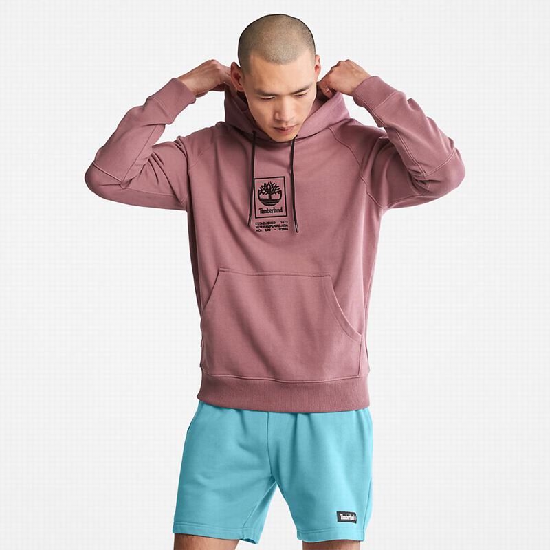 Timberland Heavyweight Logo Majica S Kapuljačom Roze | 7395119