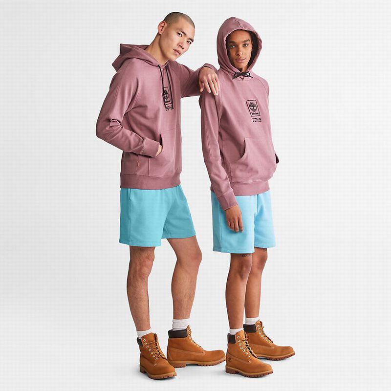 Timberland Heavyweight Logo Majica S Kapuljačom Roze | 7395119