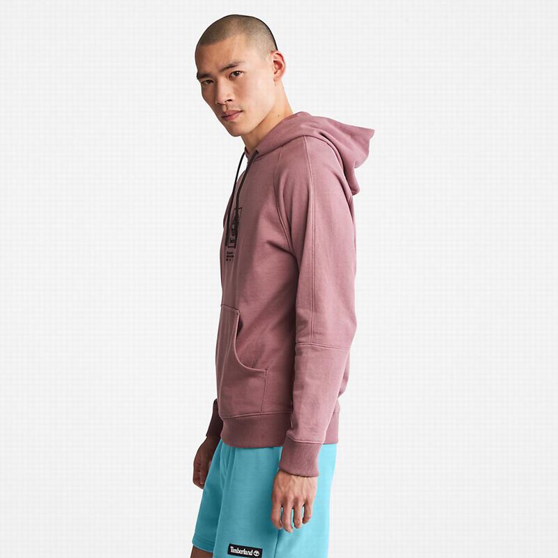 Timberland Heavyweight Logo Majica S Kapuljačom Roze | 7395119