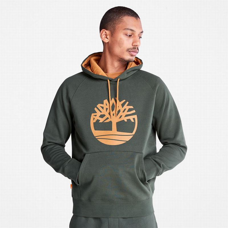 Timberland Heritage Logo Majica S Kapuljačom Maslinasto Zelene | 74763165