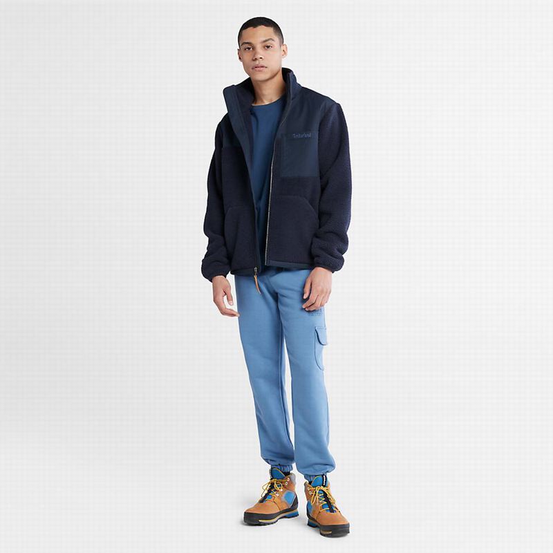 Timberland High-Pile Zip-Front Flis Jakne Tamnoplave | 7942977