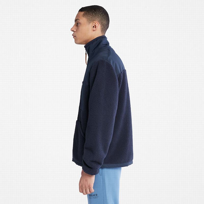Timberland High-Pile Zip-Front Flis Jakne Tamnoplave | 7942977