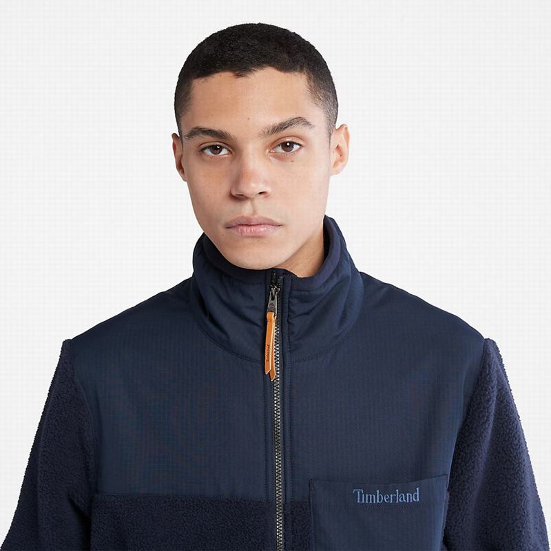 Timberland High-Pile Zip-Front Flis Jakne Tamnoplave | 7942977