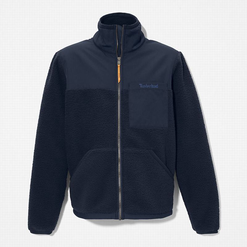 Timberland High-Pile Zip-Front Flis Jakne Tamnoplave | 7942977