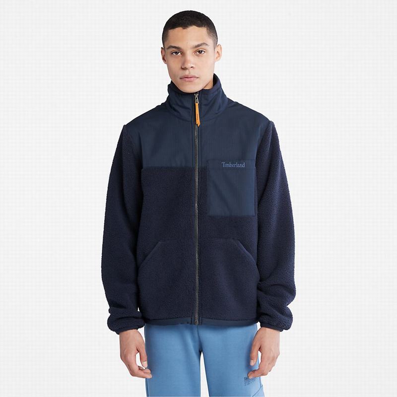 Timberland High-Pile Zip-Front Flis Jakne Tamnoplave | 7942977