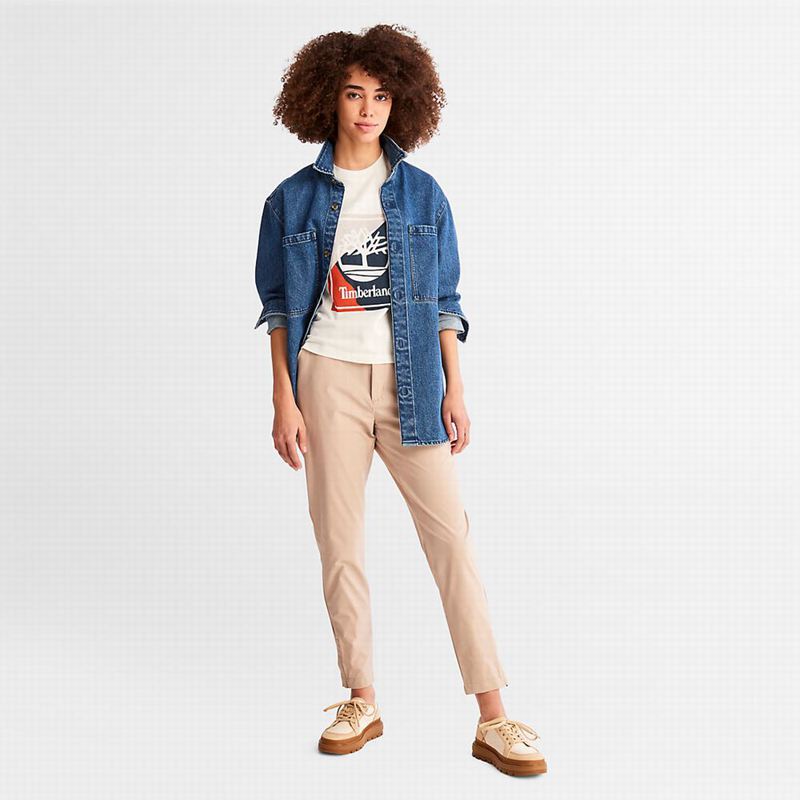 Timberland Interlock Timber Fresh Majice Bijele | 17988069