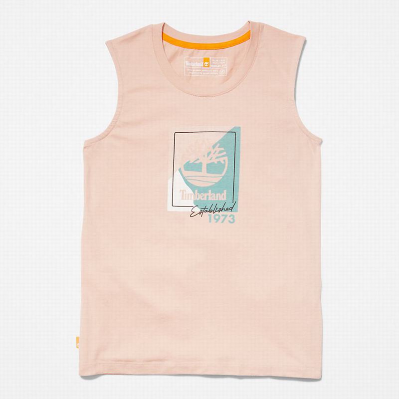 Timberland Kennebec River Tree Logo Majice Roze | 33925261