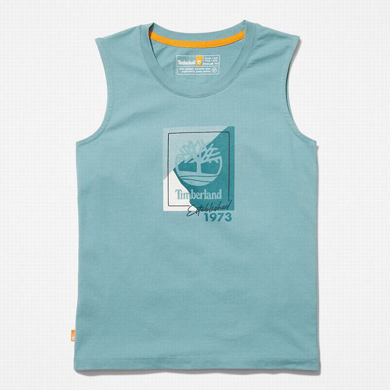 Timberland Kennebec River Tree Logo Majice Tirkizne | 62687144