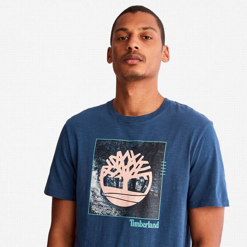 Timberland Kennebec River Tree Logo Majice Tamnoplave | 84902317