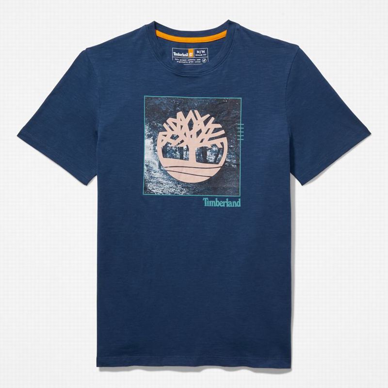 Timberland Kennebec River Tree Logo Majice Tamnoplave | 84902317