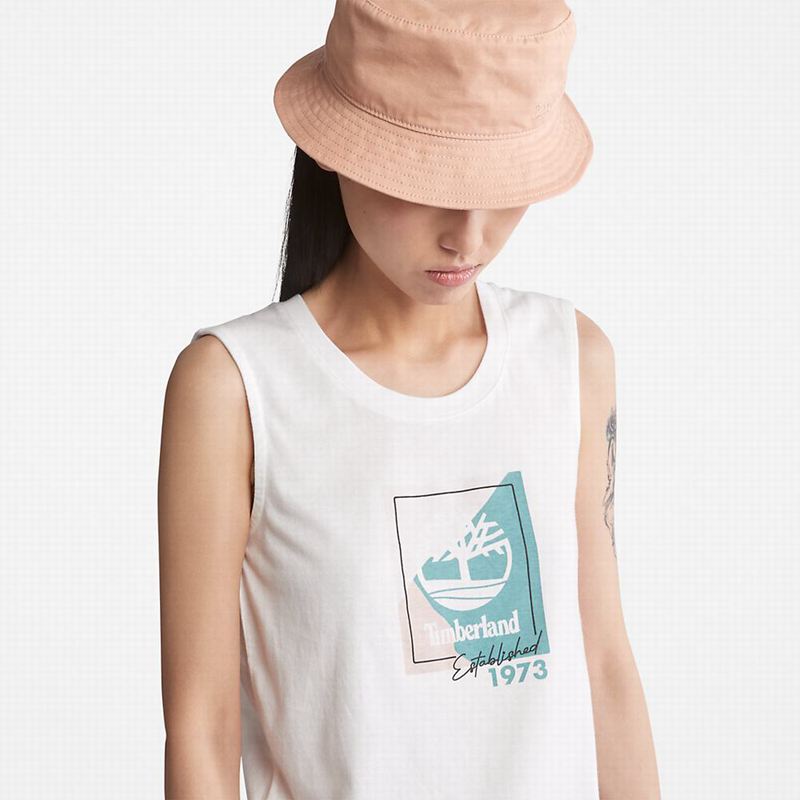 Timberland Kennebec River Tree Logo Majice Bijele | 88345903