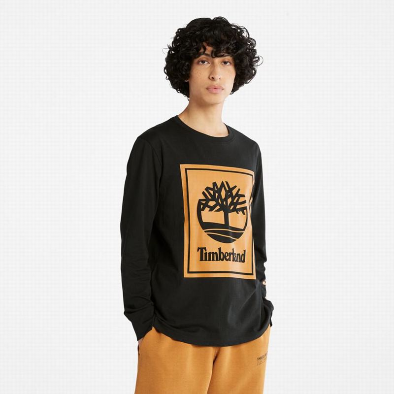 Timberland Kennebec River Tree-Logo Tee Dugi Rukav Smeđe | 21942826