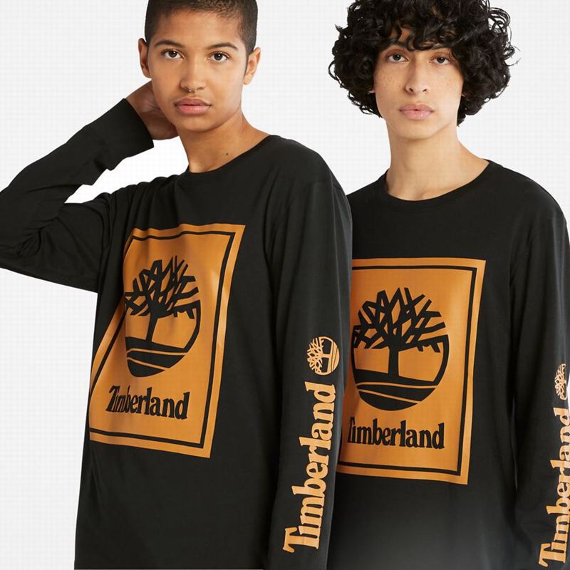 Timberland Kennebec River Tree-Logo Tee Dugi Rukav Smeđe | 21942826