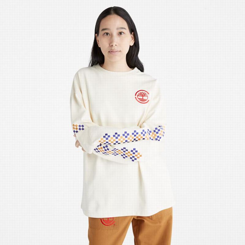 Timberland Kennebec River Tree-Logo Tee Dugi Rukav Bijele | 79059440