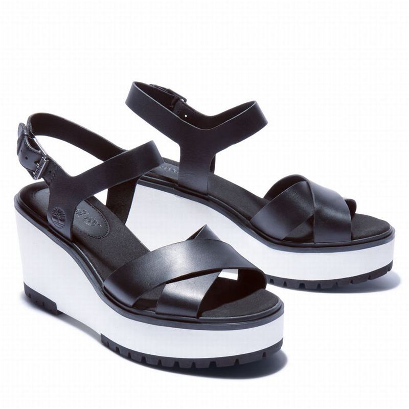 Timberland Koralyn Wedge Sandale Na Klin Crne | 48478357