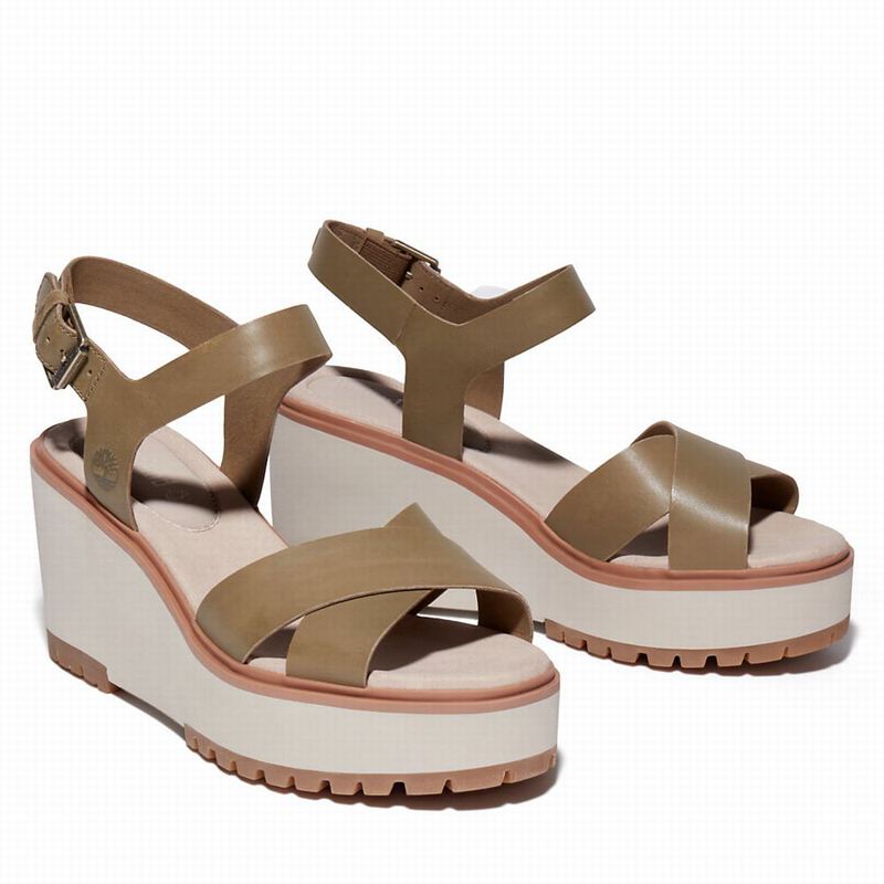 Timberland Koralyn Wedge Sandale Na Klin Smeđe | 89596535