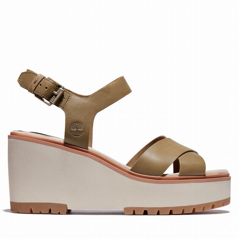 Timberland Koralyn Wedge Sandale Na Klin Smeđe | 89596535