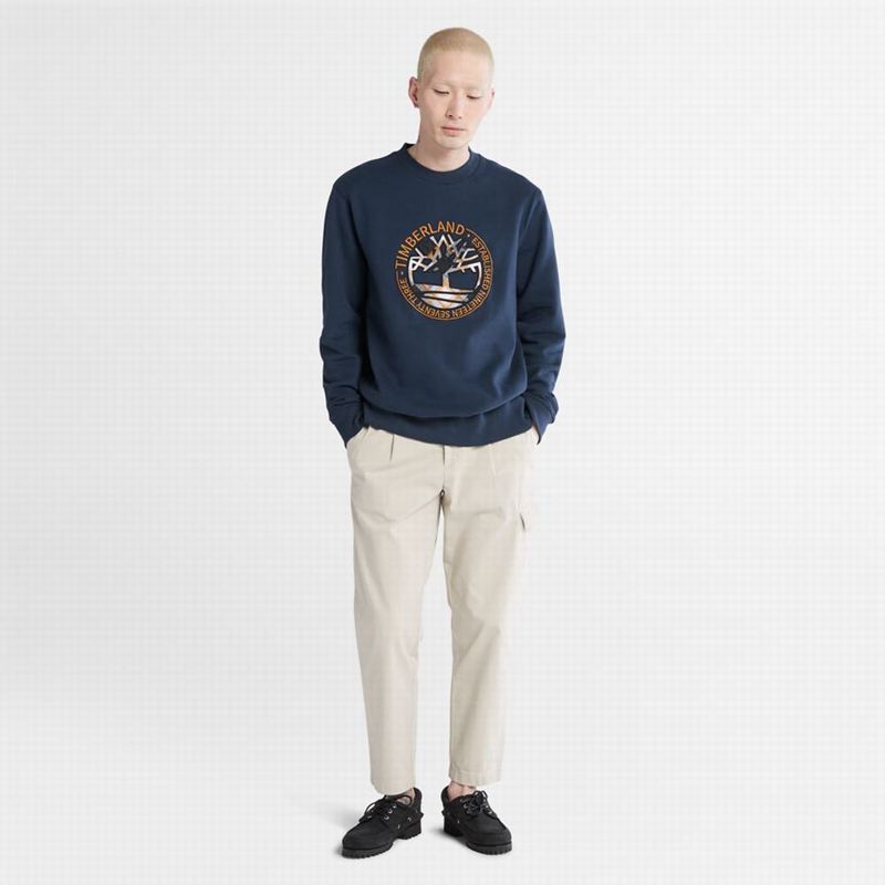 Timberland Little Cold River Boucle Crewneck Dukserice Tamnoplave | 73596539