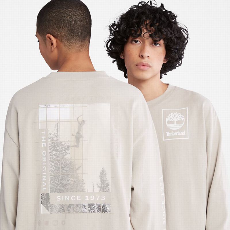 Timberland Logo Dugi Rukav Sive | 28018069
