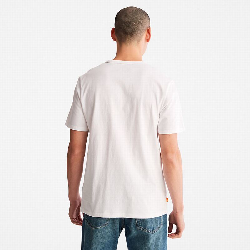 Timberland Logo Slub Majice Bijele | 84281413