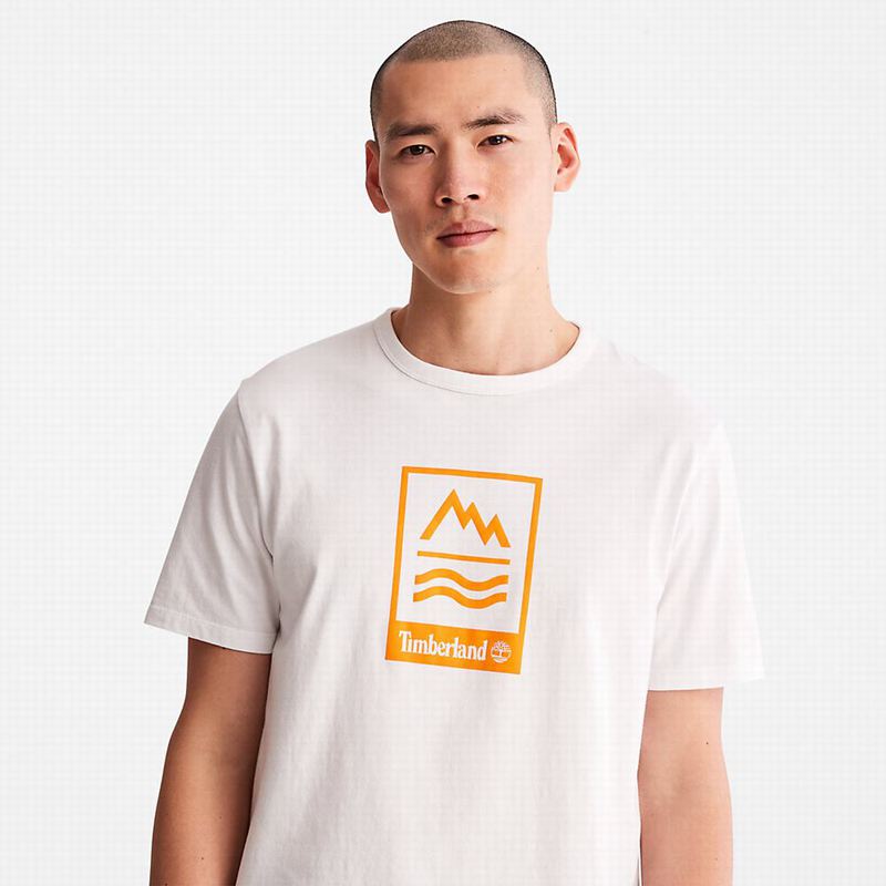 Timberland Logo Slub Majice Bijele | 84281413