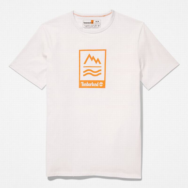 Timberland Logo Slub Majice Bijele | 84281413