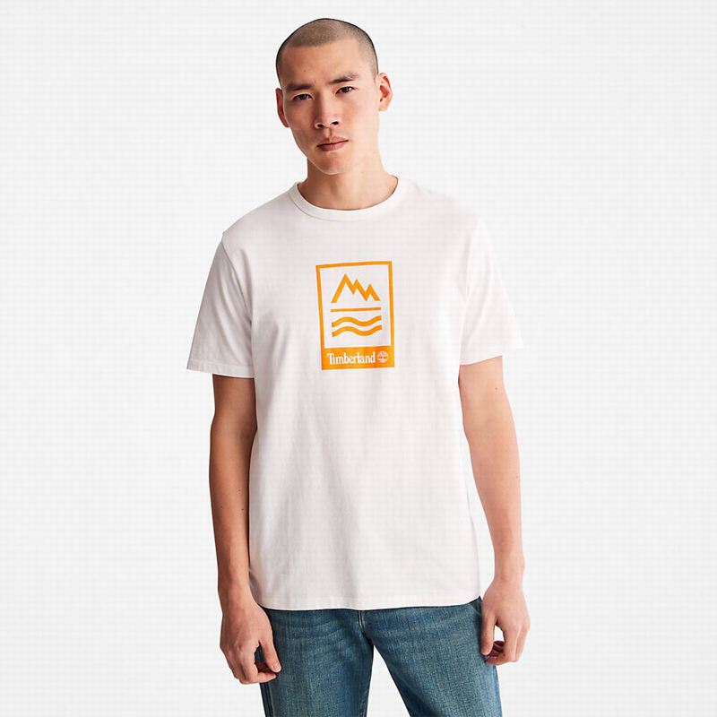 Timberland Logo Slub Majice Bijele | 84281413
