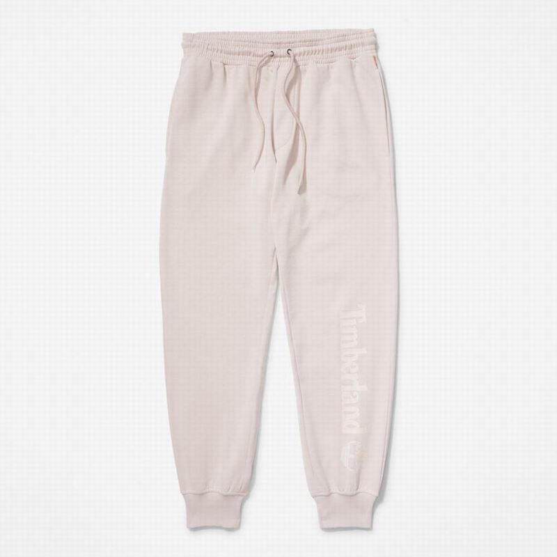 Timberland Logo Swea Jogger Hlače Bijele | 64608099