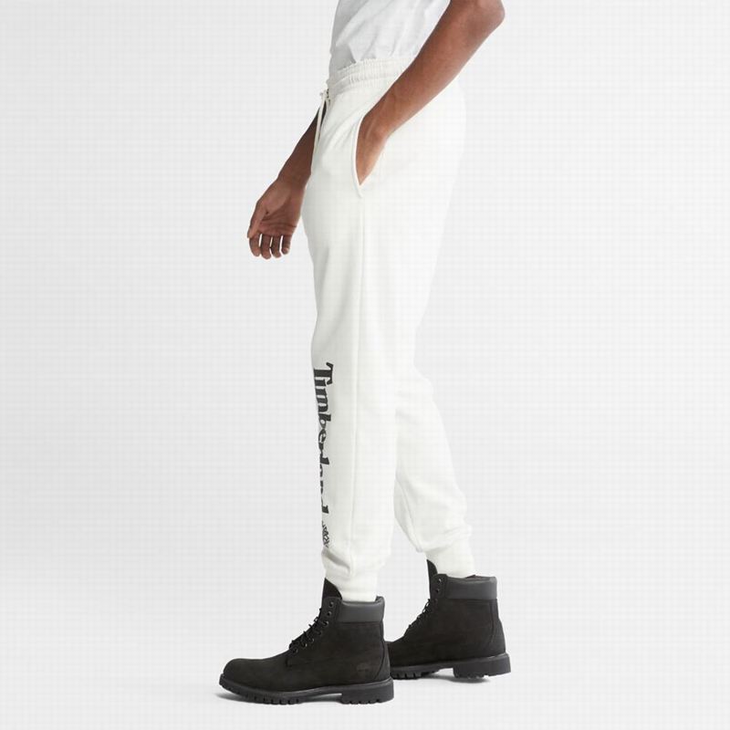 Timberland Logo Swea Jogger Hlače Bijele | 75527280