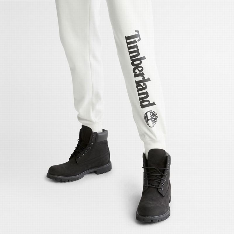 Timberland Logo Swea Jogger Hlače Bijele | 75527280