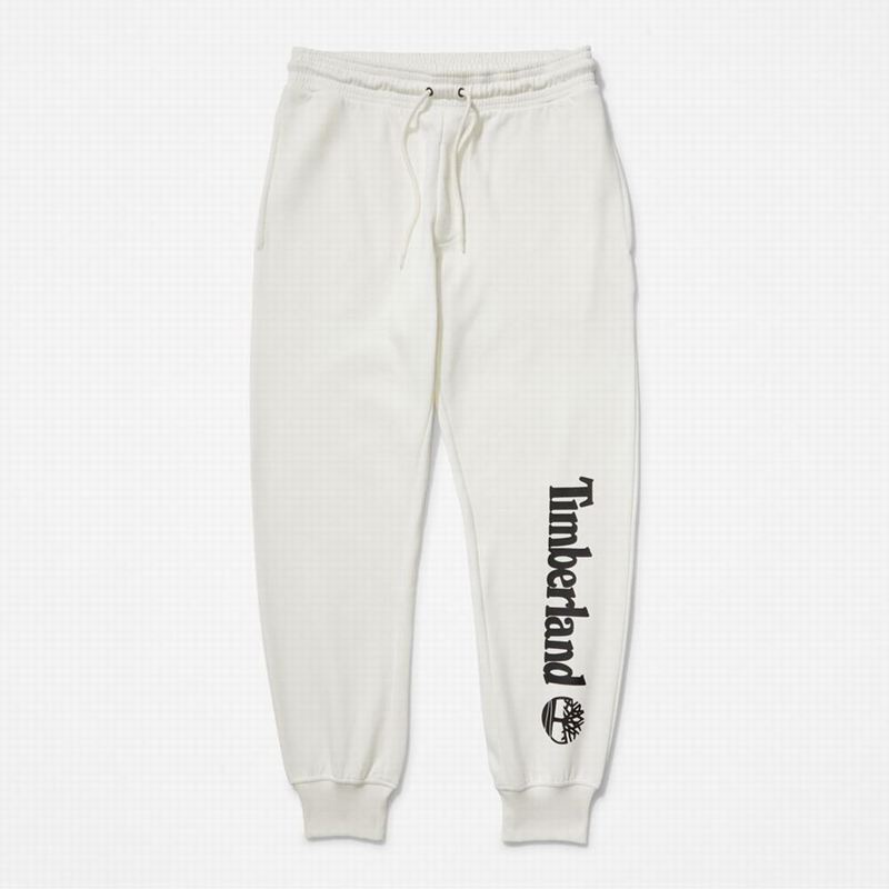 Timberland Logo Swea Jogger Hlače Bijele | 75527280
