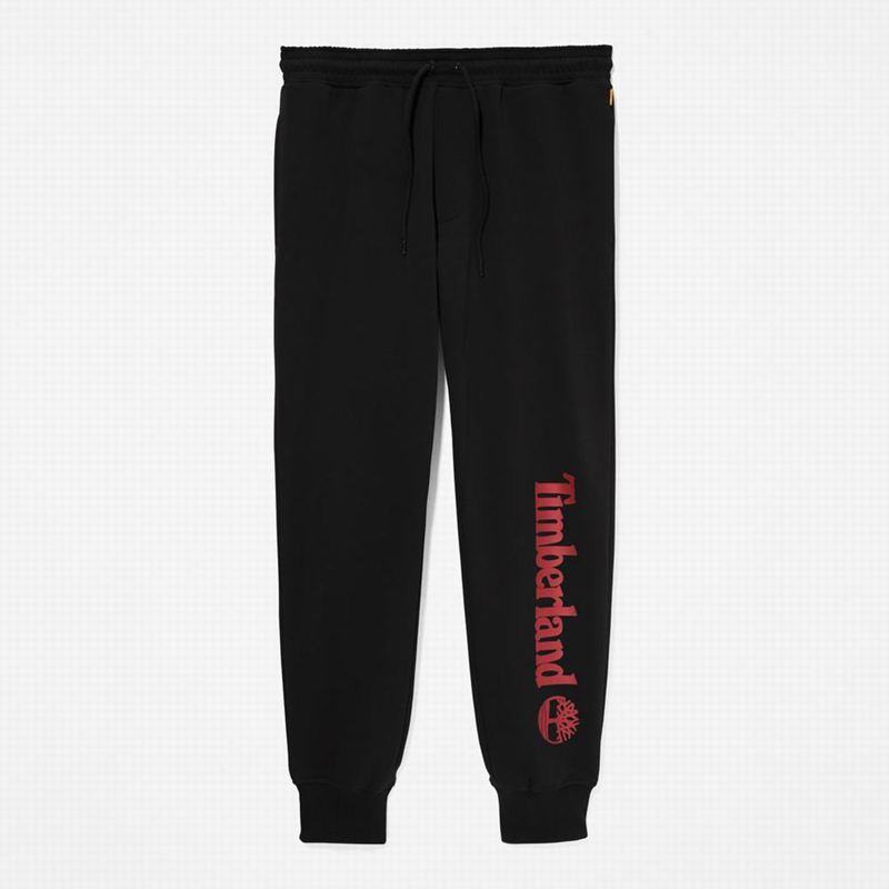 Timberland Logo Swea Jogger Hlače Crne | 40352392