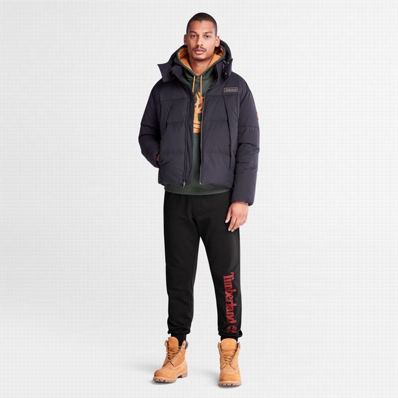 Timberland Logo Swea Jogger Hlače Crne | 40352392