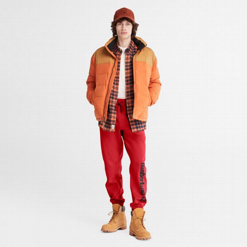 Timberland Logo Swea Jogger Hlače Crvene | 39038242