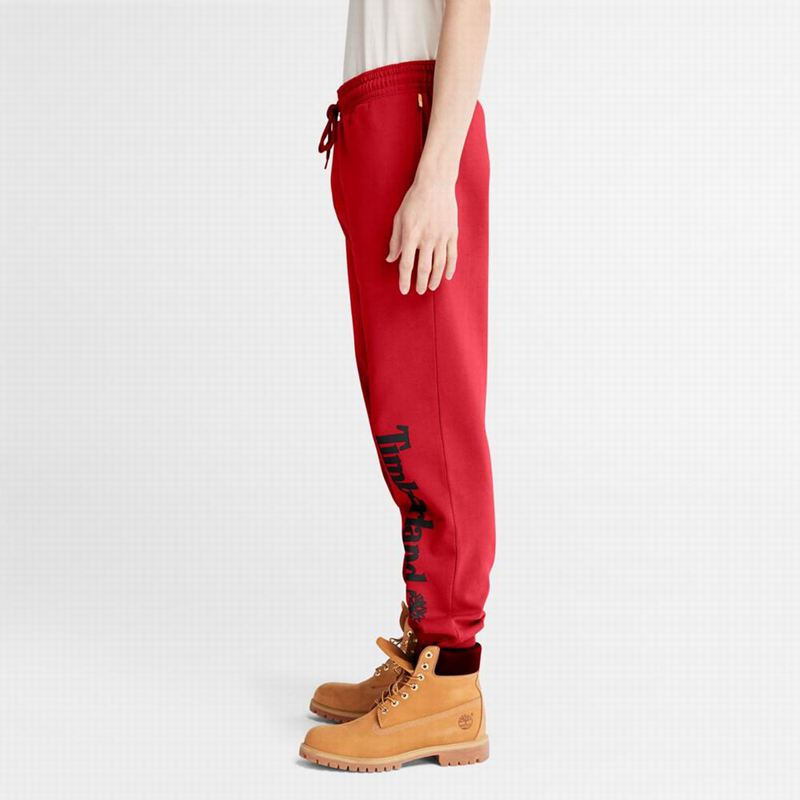 Timberland Logo Swea Jogger Hlače Crvene | 39038242